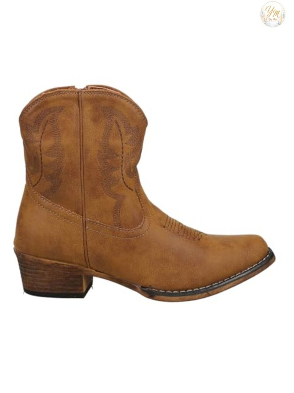 Faux Leather Pull On Ankle Boots Side Zip Comfort